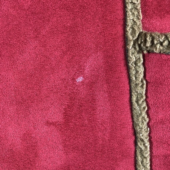 L.L.Bean Jacket Womens Petite Medium Red Faux Suede Sherpa‎ Lined Warm Coat - Picture 6 of 16